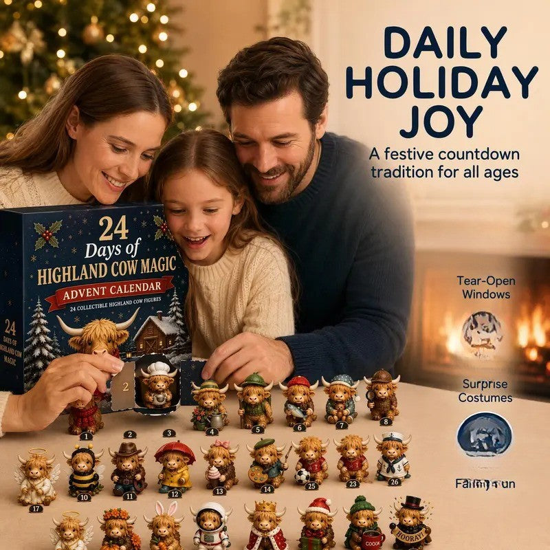 24-Piece Highland Cow Figurine Set
