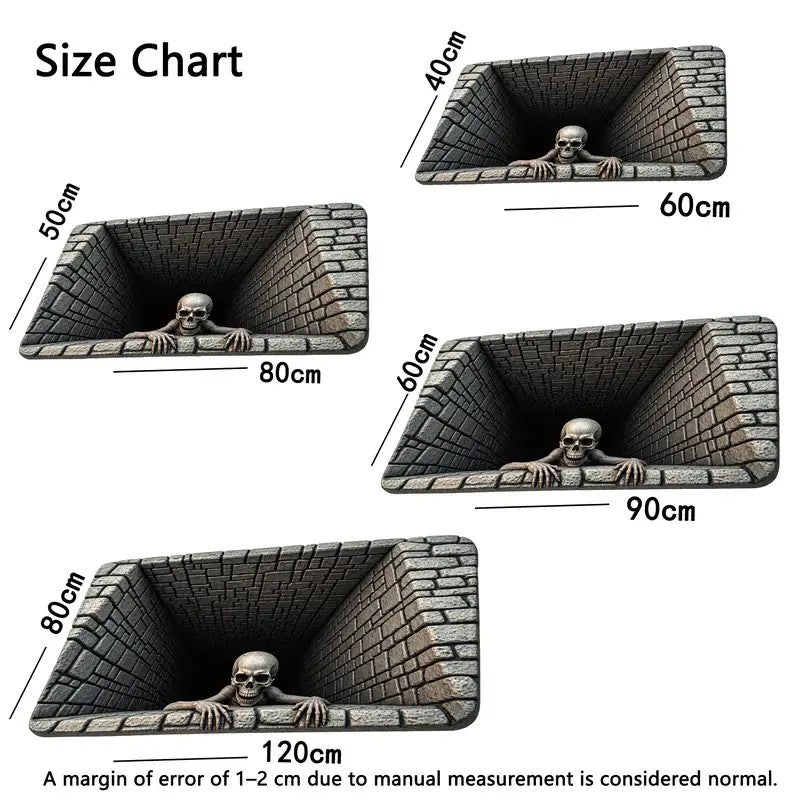 3D Skull Illusion Doormat