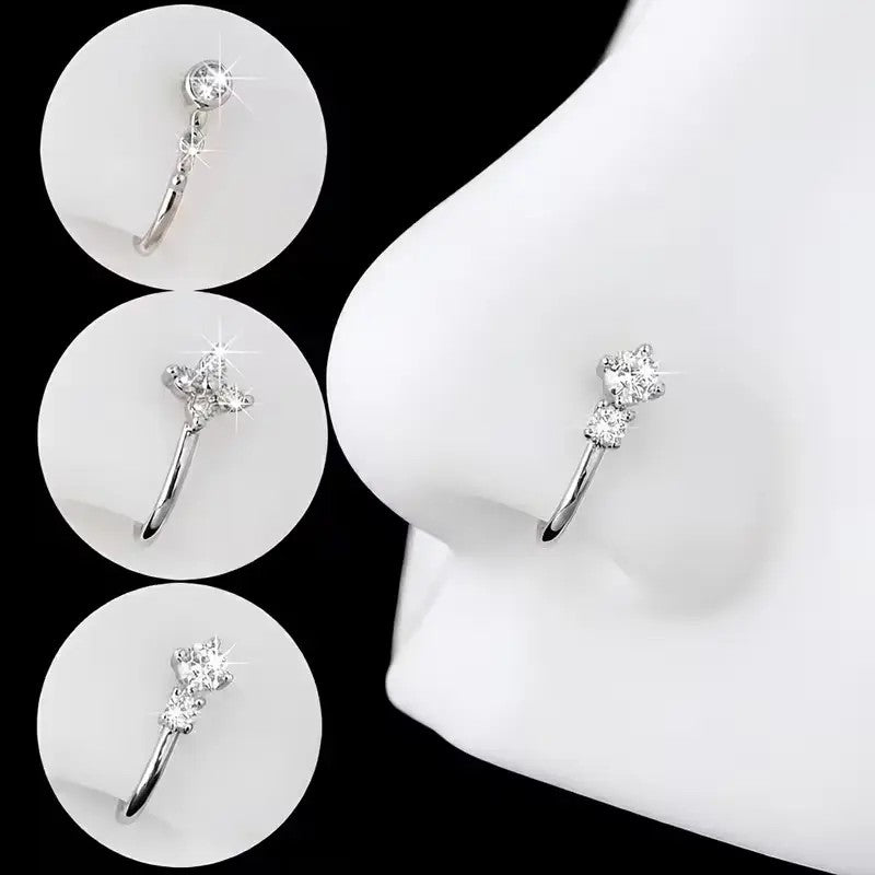 Crystal U-Shaped Nose Cuff Set