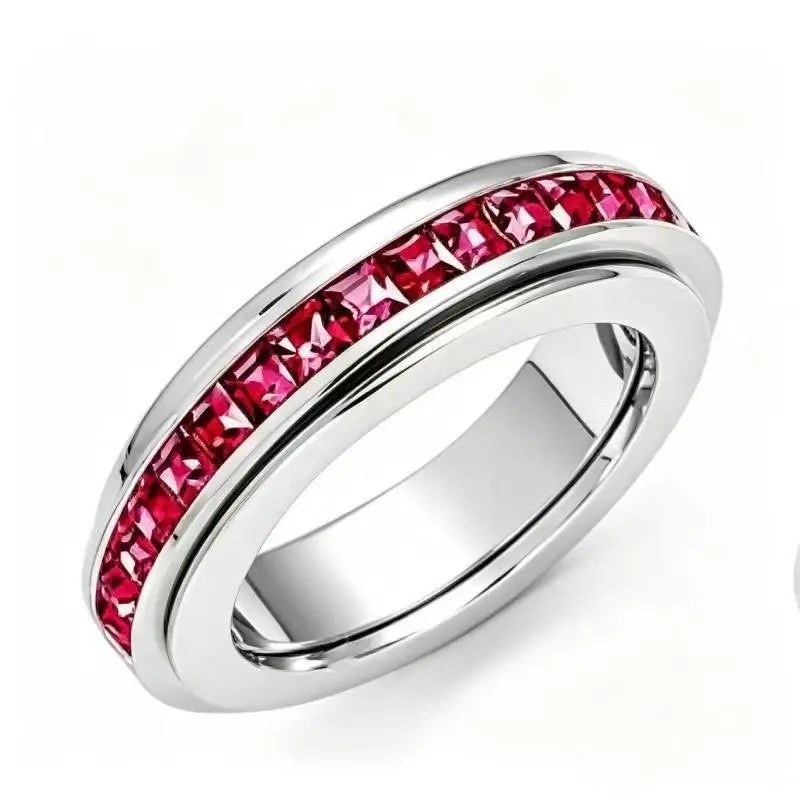 Crystal Channel Spinner Ring