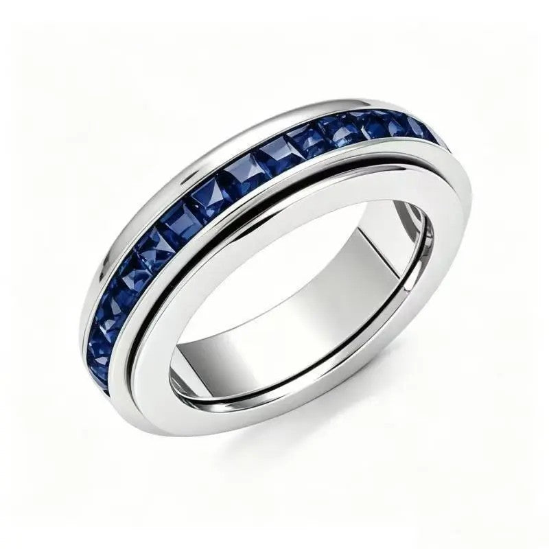 Crystal Channel Spinner Ring