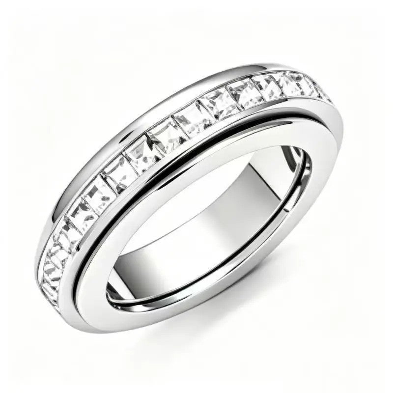 Crystal Channel Spinner Ring