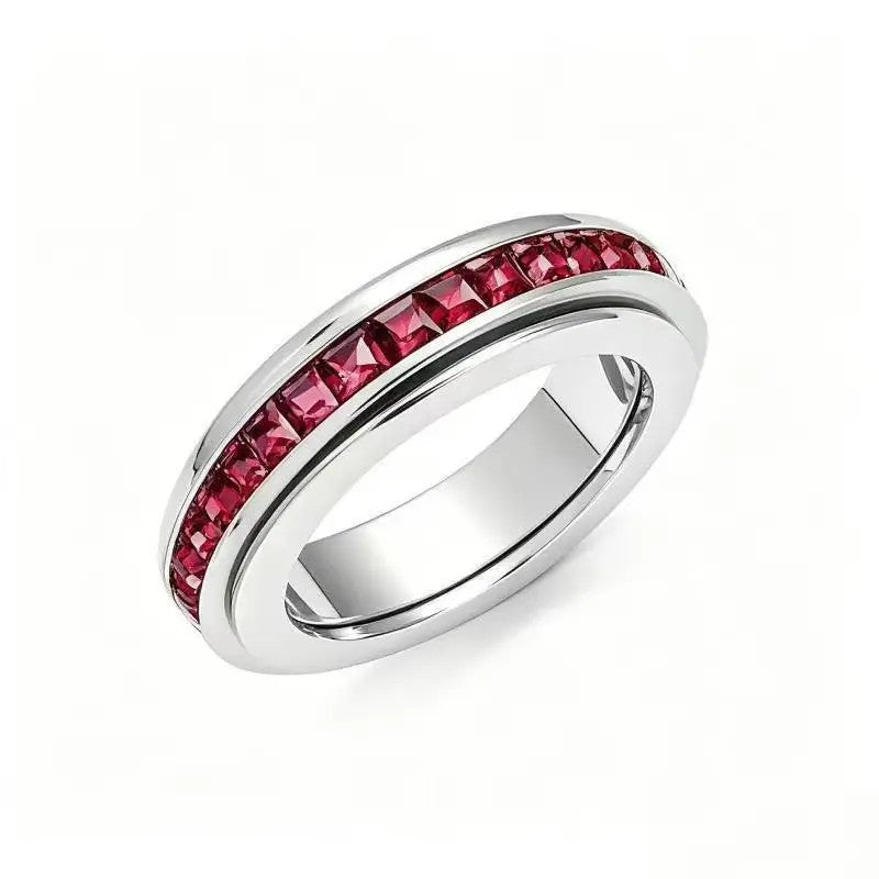 Crystal Channel Spinner Ring