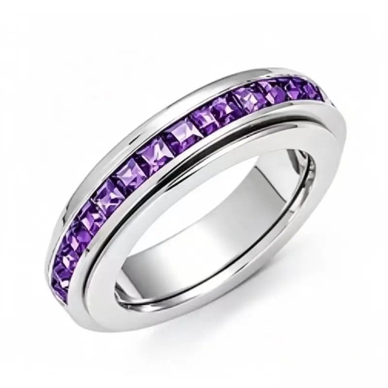 Crystal Channel Spinner Ring