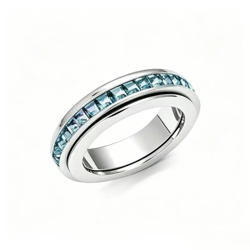 Crystal Channel Spinner Ring