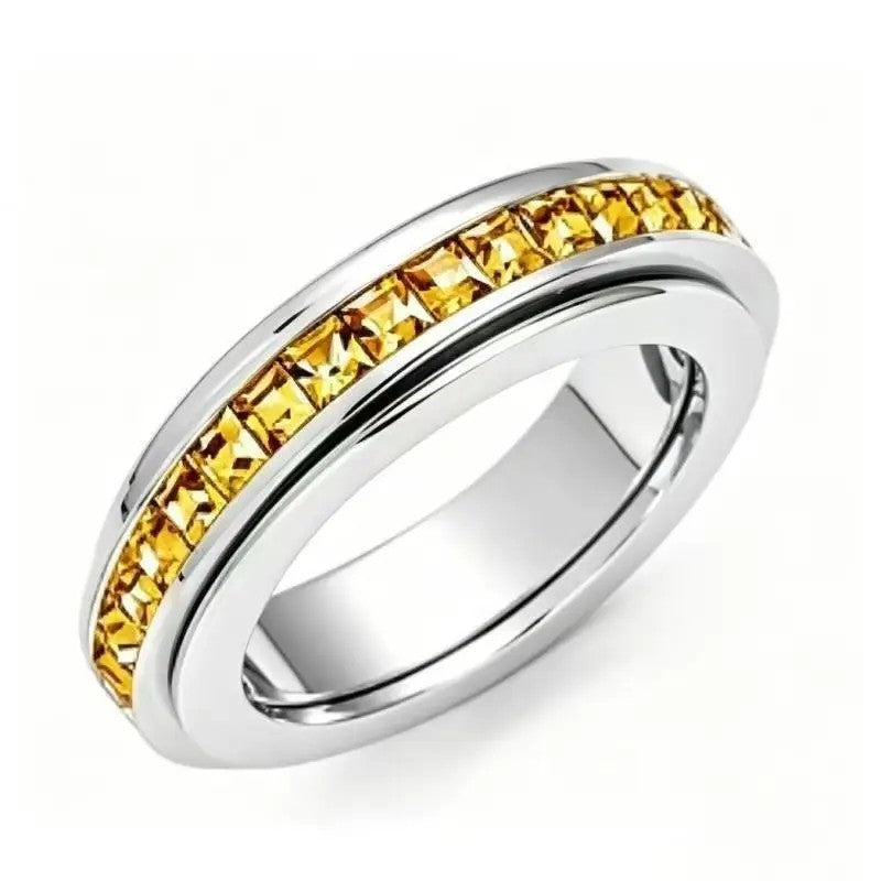 Crystal Channel Spinner Ring