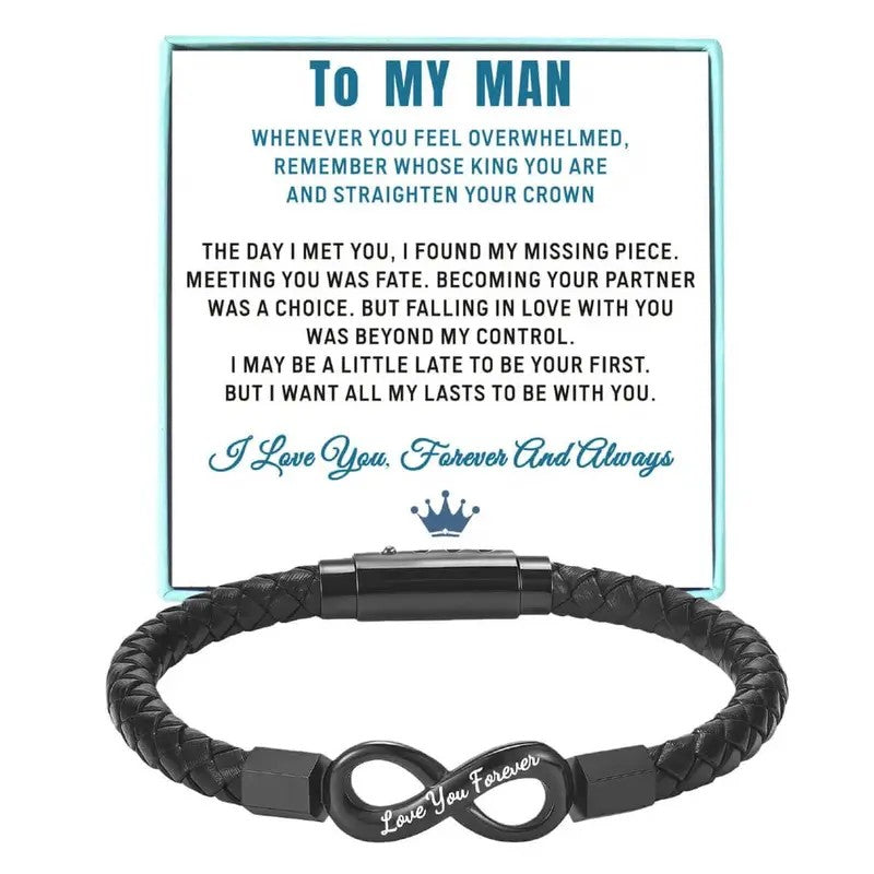 Black Braided Infinity Bracelet