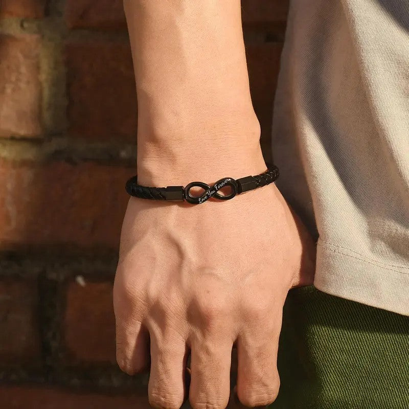Black Braided Infinity Bracelet
