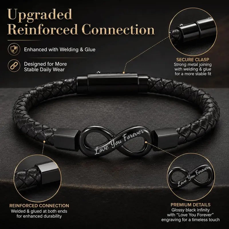 Black Braided Infinity Bracelet