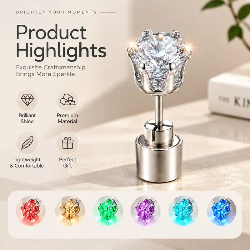 Glowing Crystal Stud Earrings