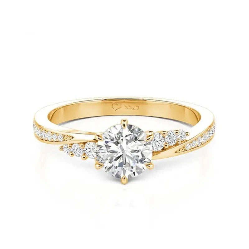 Round Crystal Bypass Ring