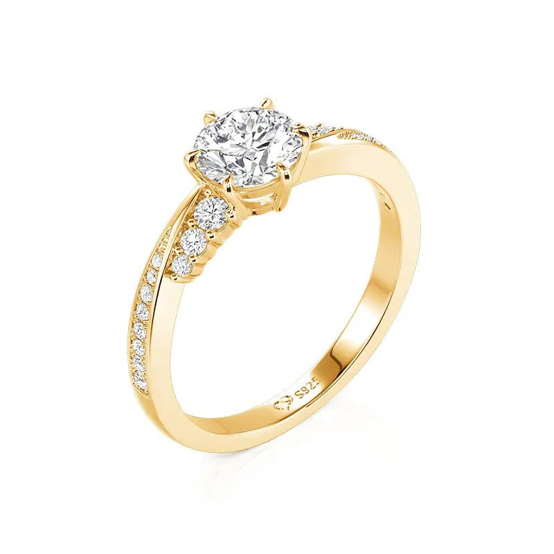 Round Crystal Bypass Ring