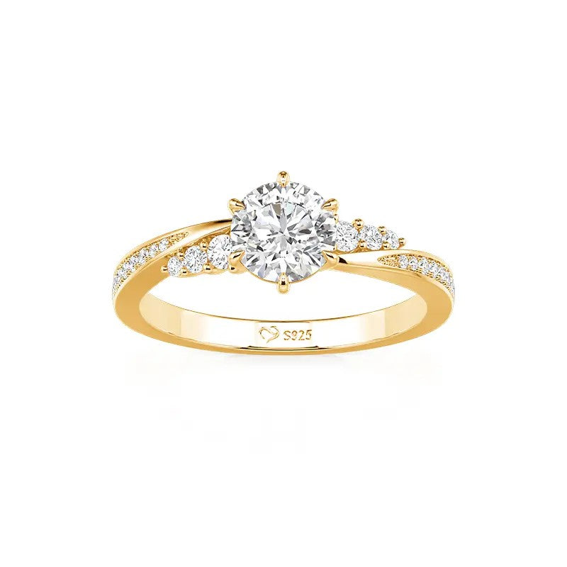 Round Crystal Bypass Ring