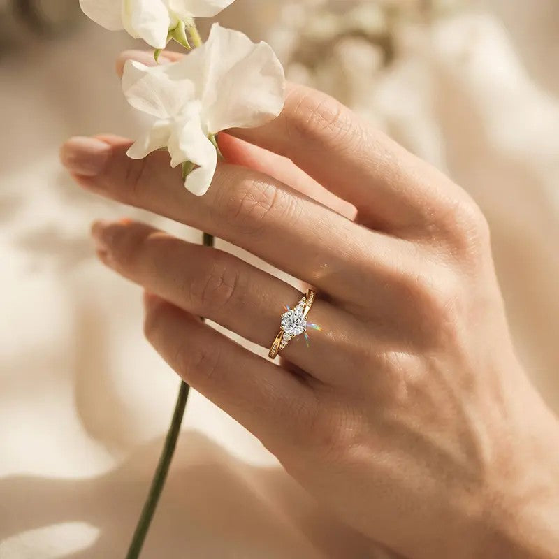 Round Crystal Bypass Ring