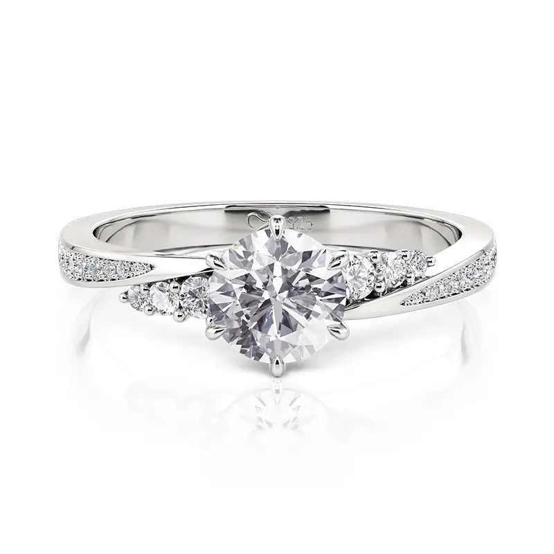 Round Crystal Bypass Ring