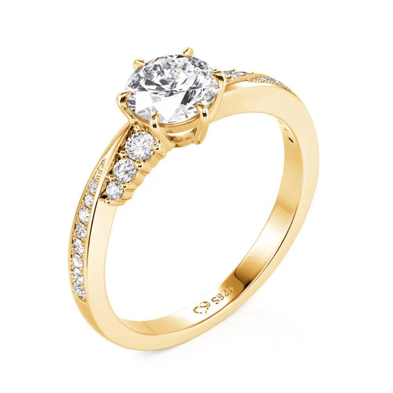 Round Crystal Bypass Ring