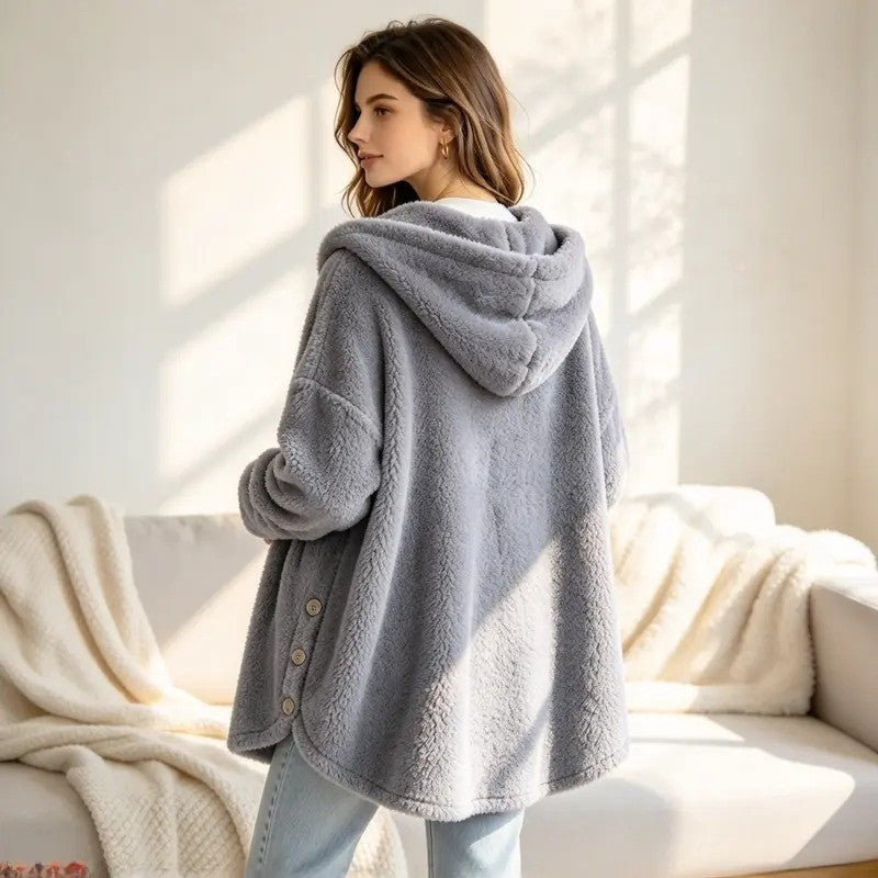 Faux Fur Hooded Cardigan