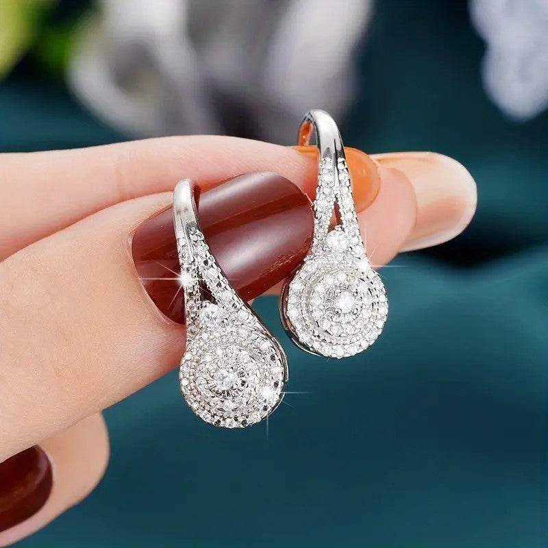 Multicolor Crystal Teardrop Huggie Earrings