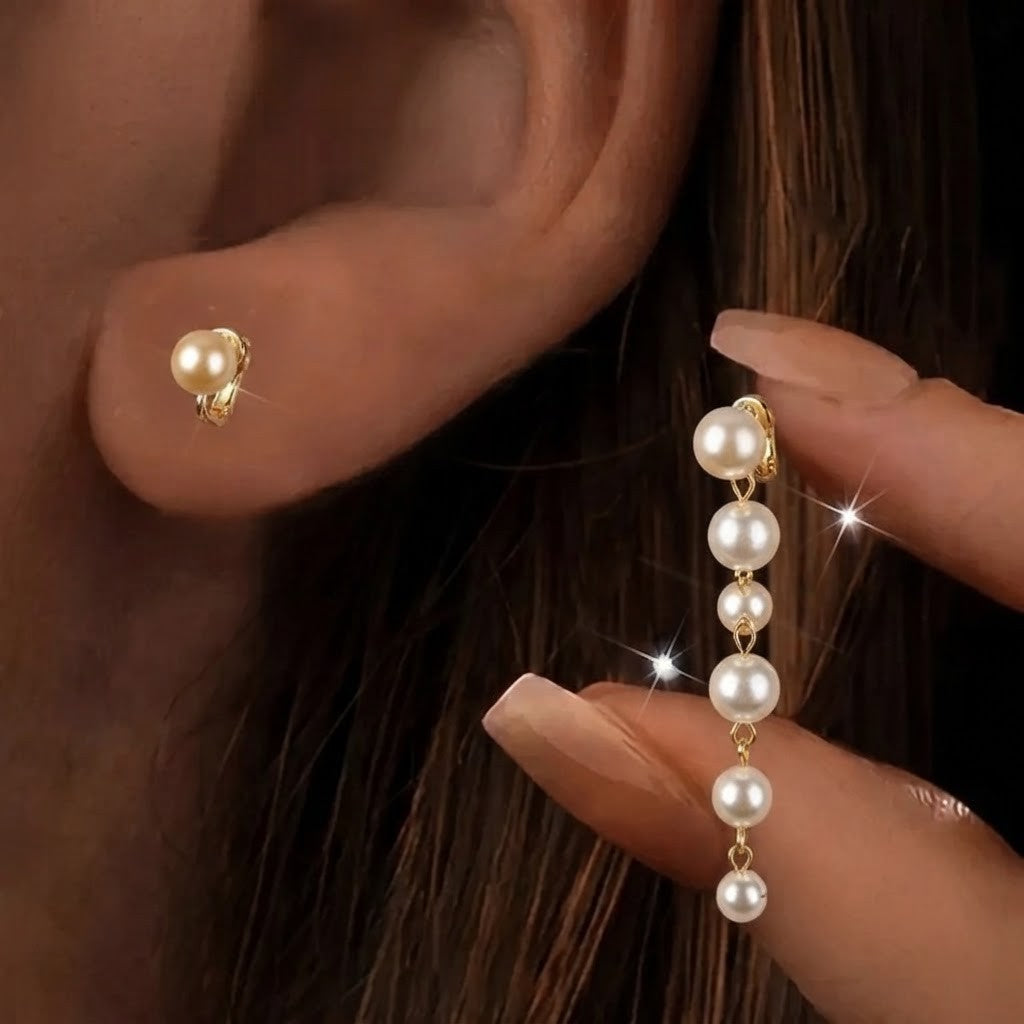Cascading Pearl Drop Earrings