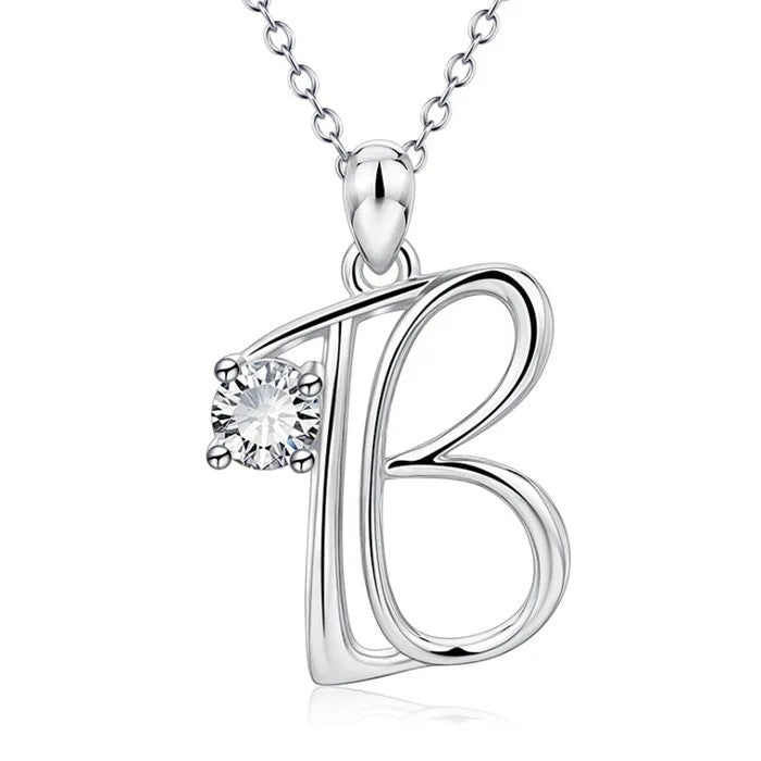Crystal Initial Letter Necklace