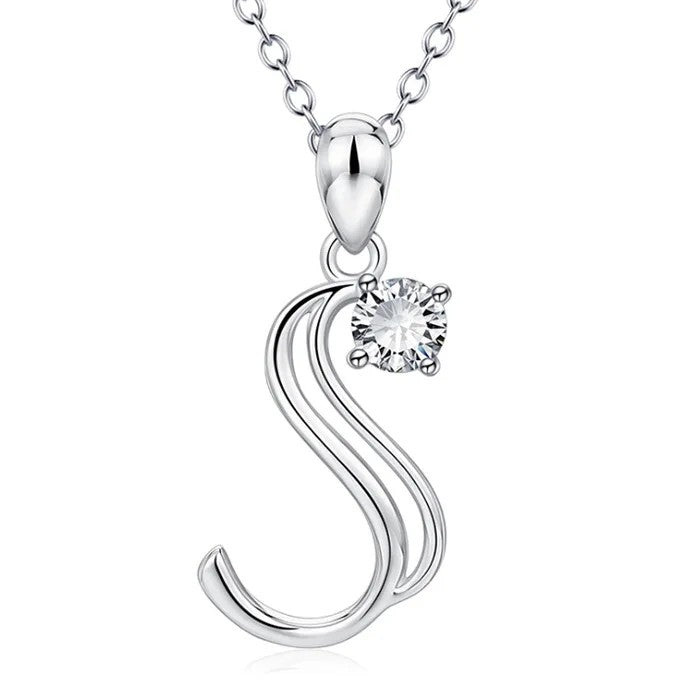 Crystal Initial Letter Necklace