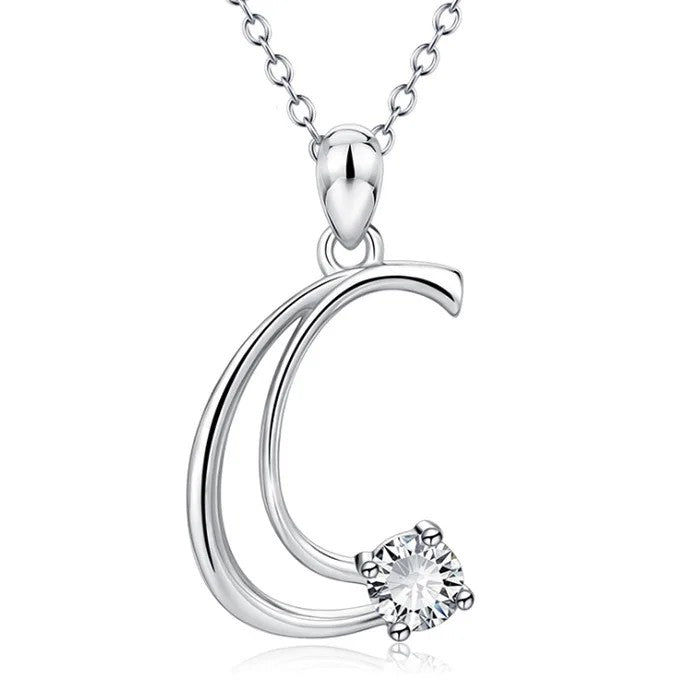 Crystal Initial Letter Necklace
