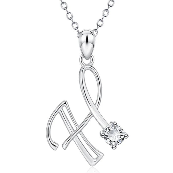 Crystal Initial Letter Necklace