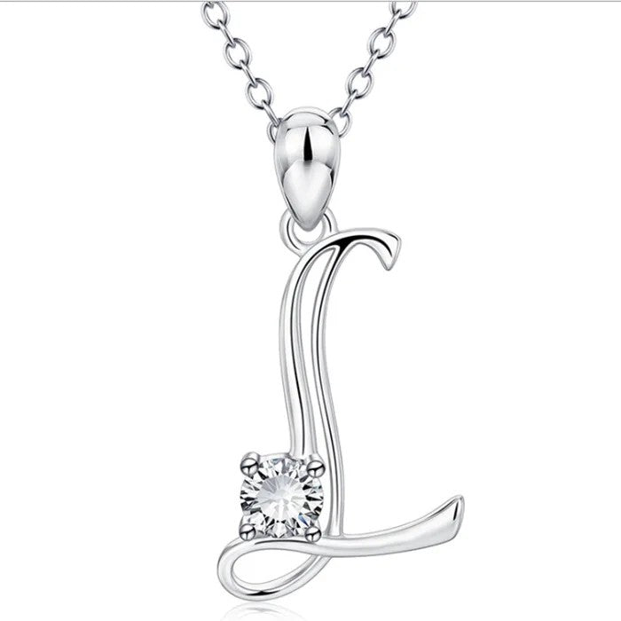 Crystal Initial Letter Necklace