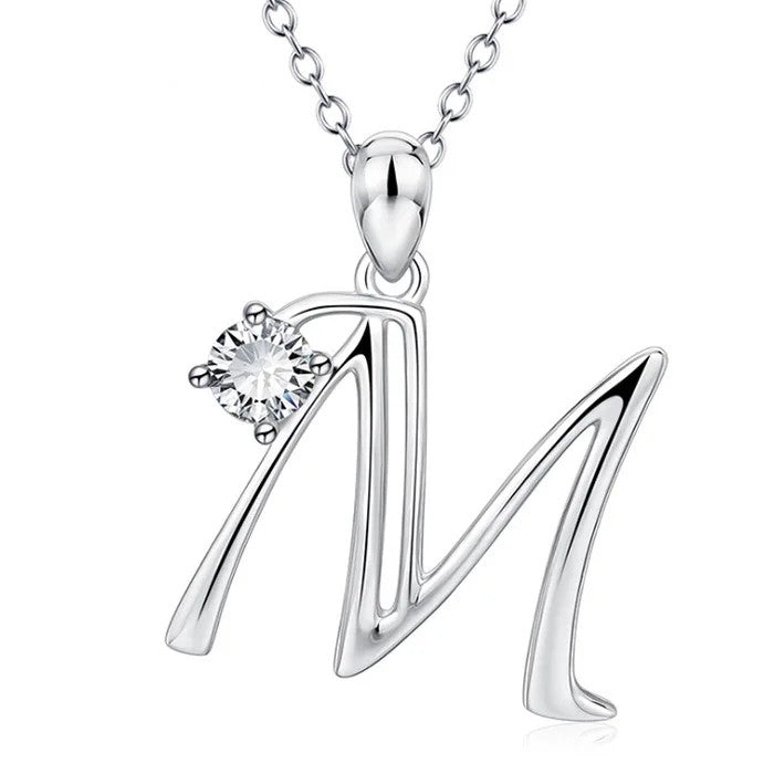 Crystal Initial Letter Necklace