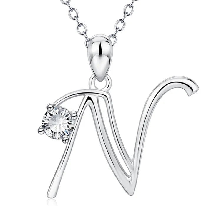 Crystal Initial Letter Necklace