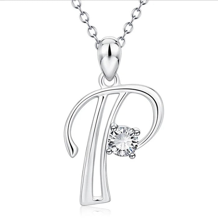 Crystal Initial Letter Necklace