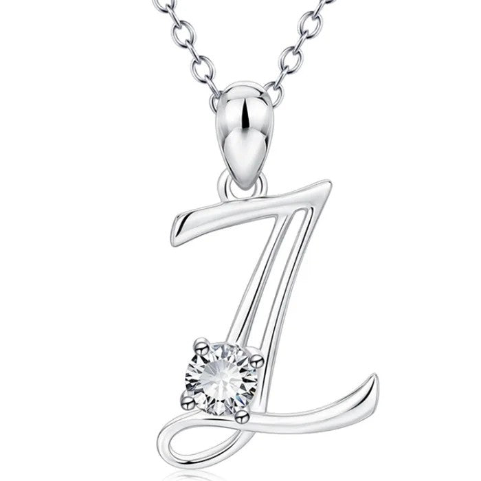 Crystal Initial Letter Necklace