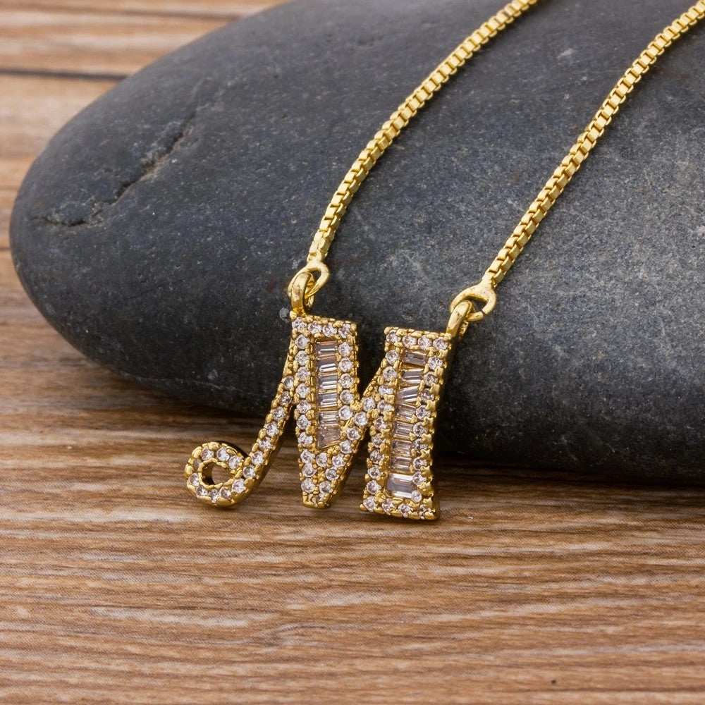 Crystal Letter R Necklace