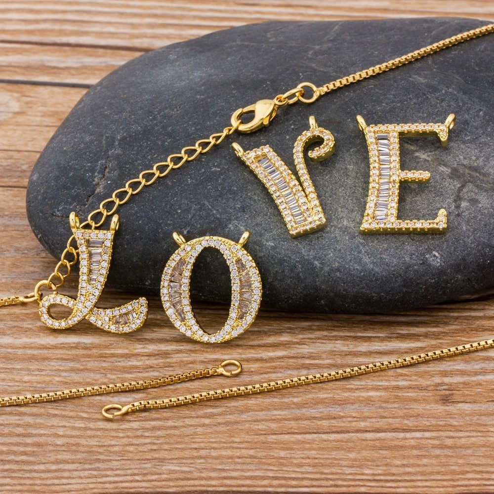 Crystal Letter R Necklace
