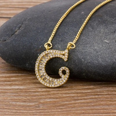Crystal Letter R Necklace