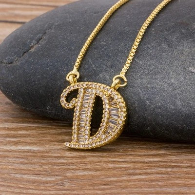 Crystal Letter R Necklace