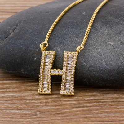 Crystal Letter R Necklace