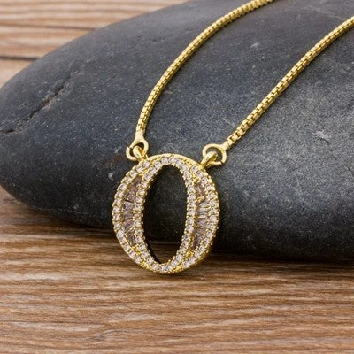 Crystal Letter R Necklace