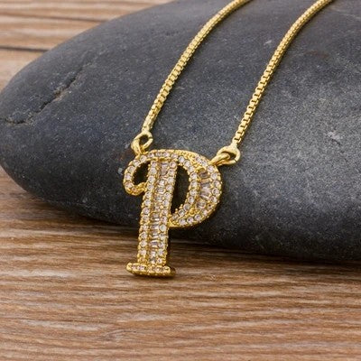 Crystal Letter R Necklace