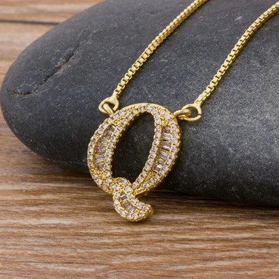 Crystal Letter R Necklace