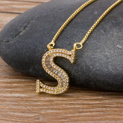 Crystal Letter R Necklace