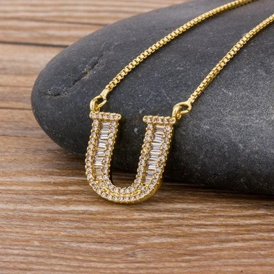 Crystal Letter R Necklace