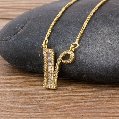 Crystal Letter R Necklace
