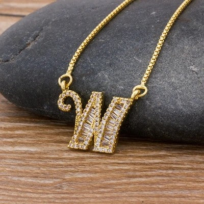 Crystal Letter R Necklace