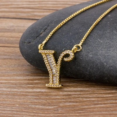 Crystal Letter R Necklace
