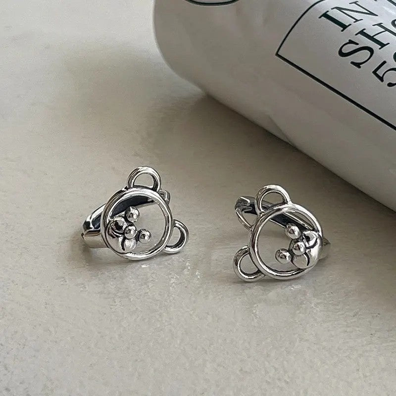 Bear Face Stud Earrings