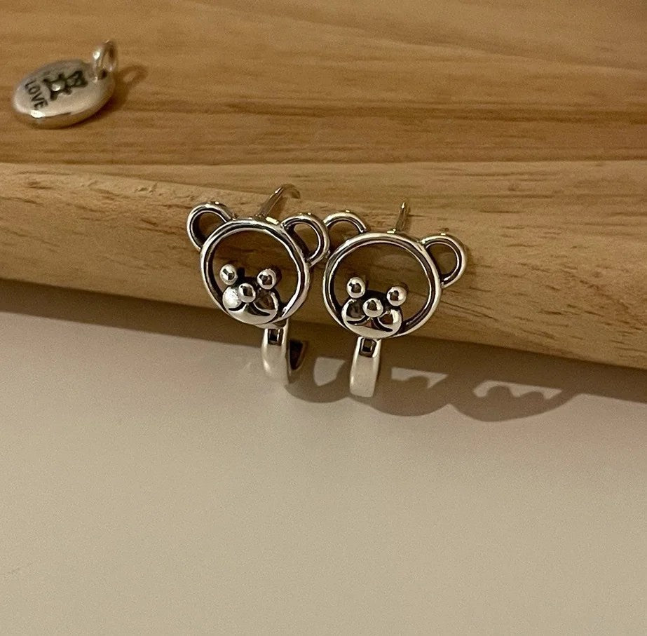 Bear Face Stud Earrings