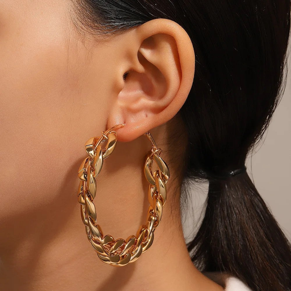 Oversized Link Hoop Earrings