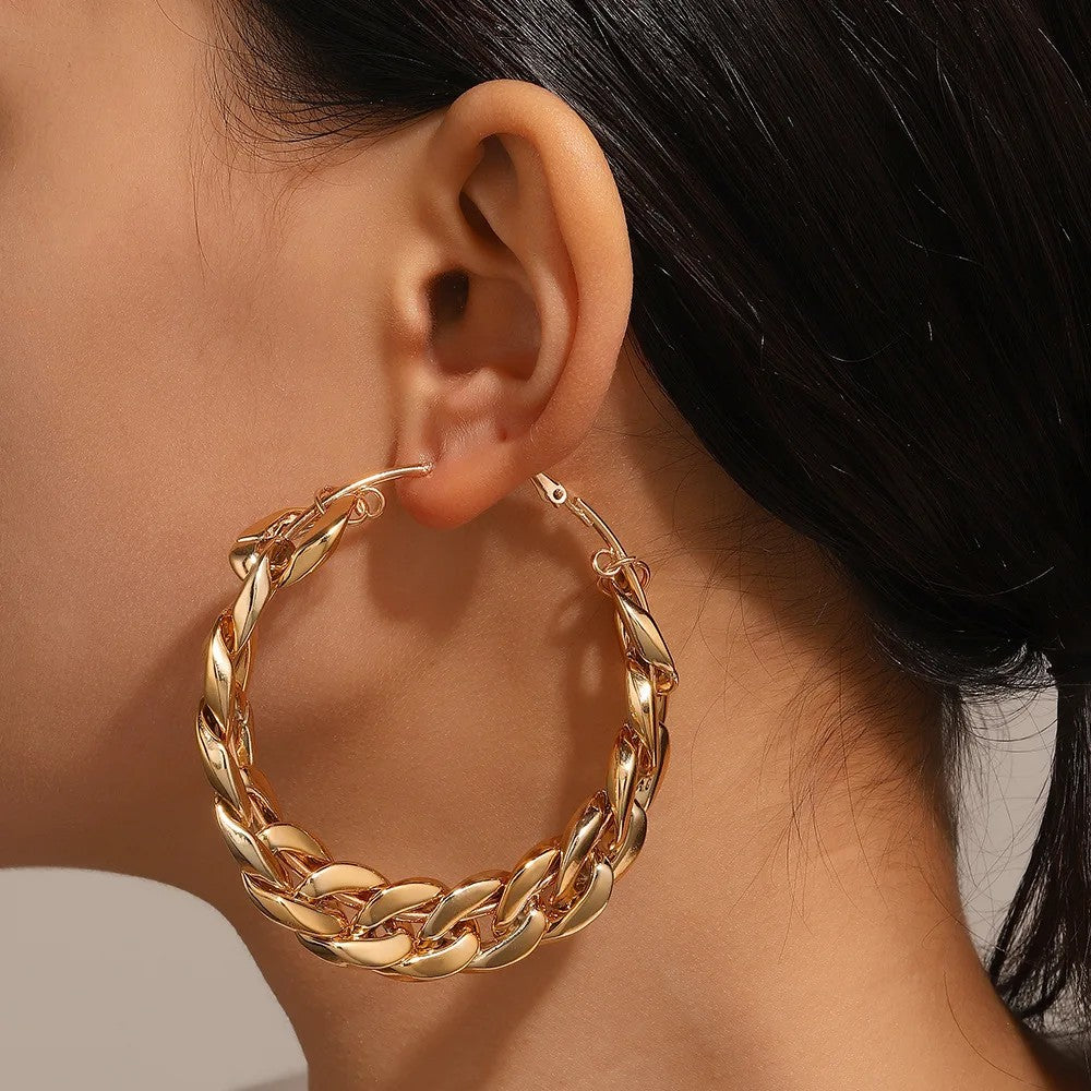 Oversized Link Hoop Earrings