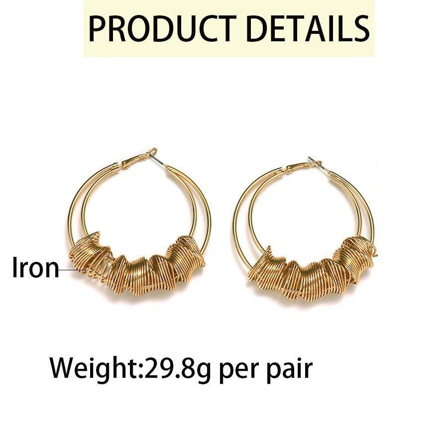Coiled Wire Hoop Earrings